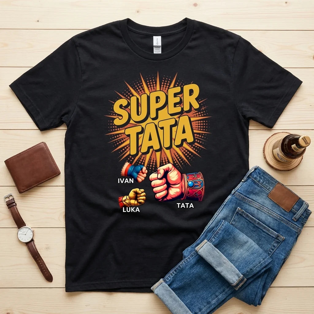 Super Tata Majica Do 4 Imena Djece