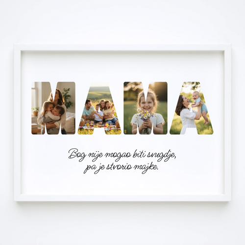 Personalizirani foto kolaž MAMA u elegantnom okviru – 2