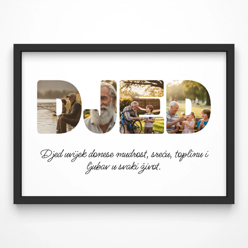 Personalizirani foto kolaž u okviru - poklon za djeda