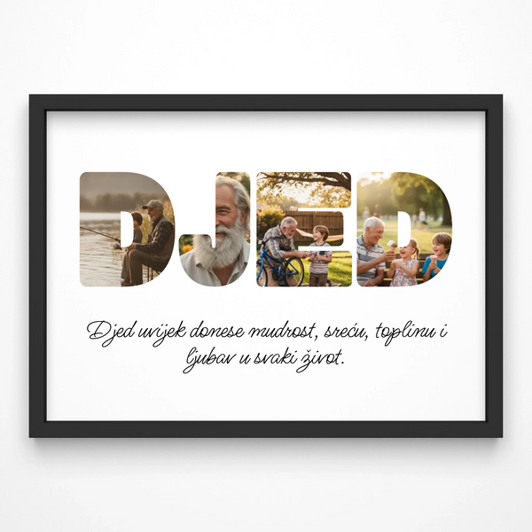 Personalizirani foto kolaž u okviru - poklon za djeda