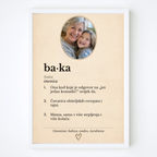 Personalizirana slika u okviru: vintage rječnik – Baka