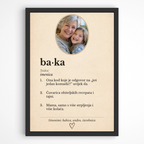 Personalizirana slika u okviru: vintage rječnik – Baka